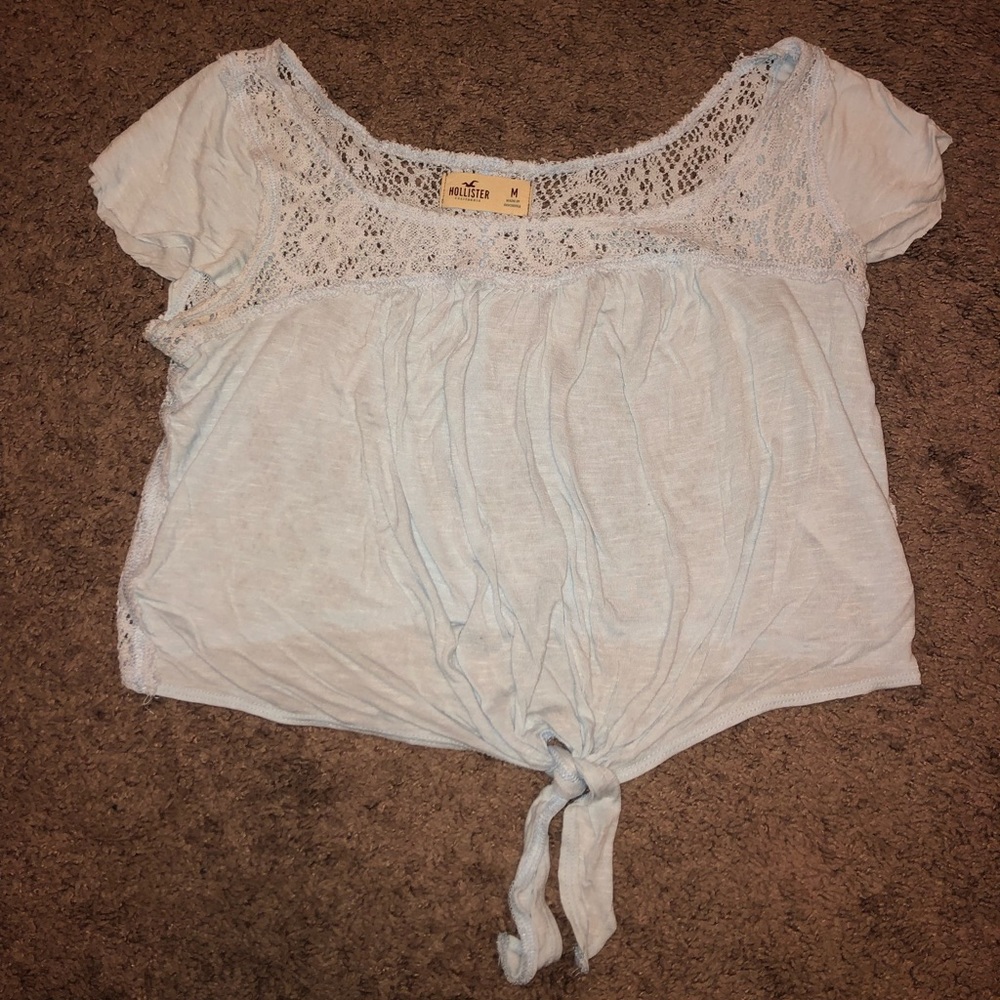 Hollister baby blue crop top